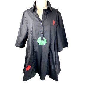 Bella Blue womens Artsy fun  tunic XL 44ch 52 h 31 L side pockets